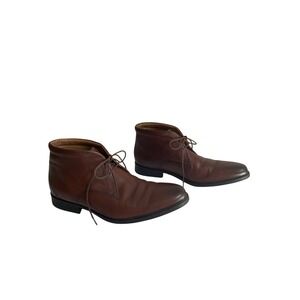 Clarks Collection Comfort Men 12 M Brown Whiddon Mid Chukka Leather Lace Up Boot